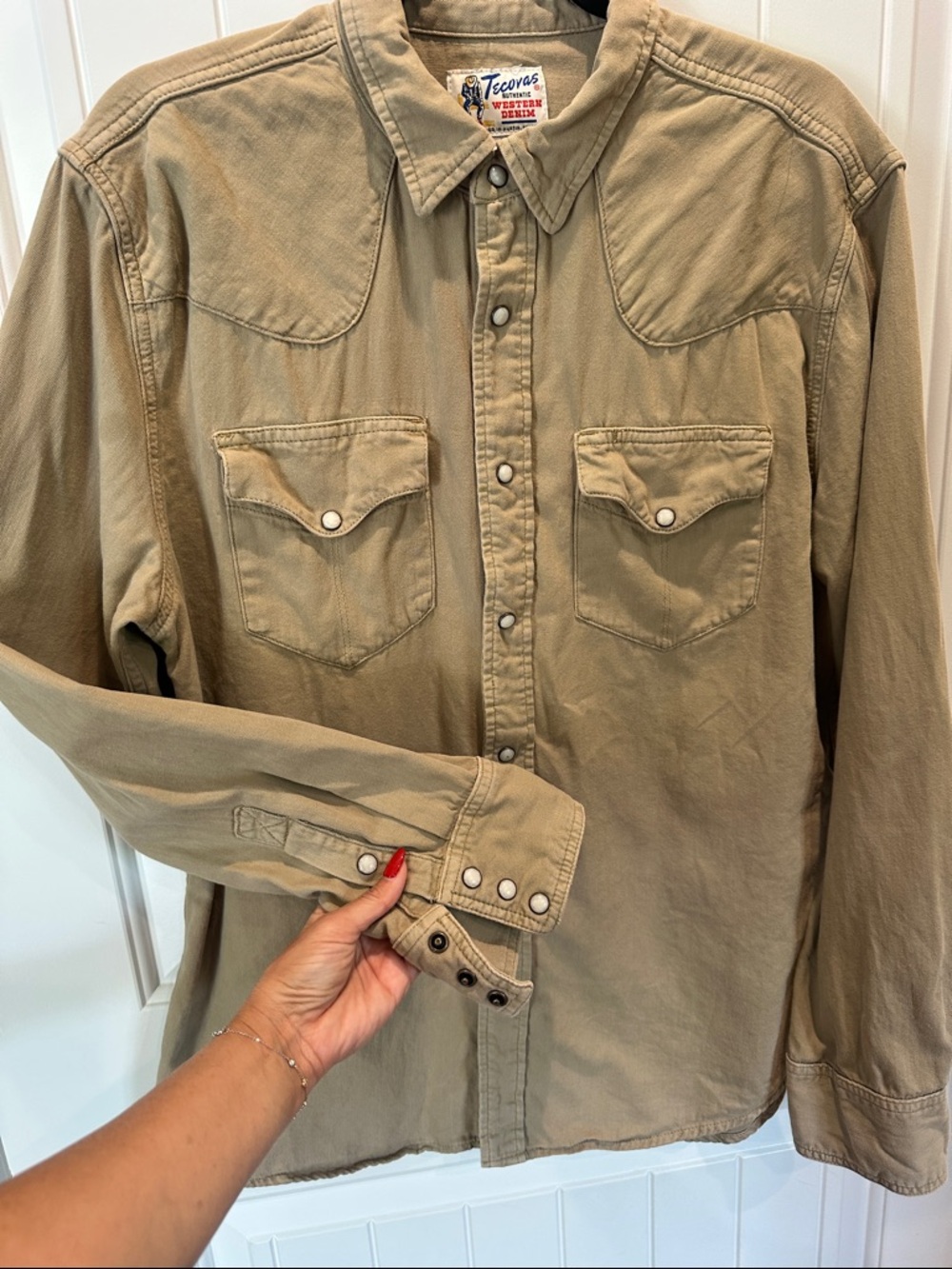 Tecovas Khaki Western Snap-Front Shirt